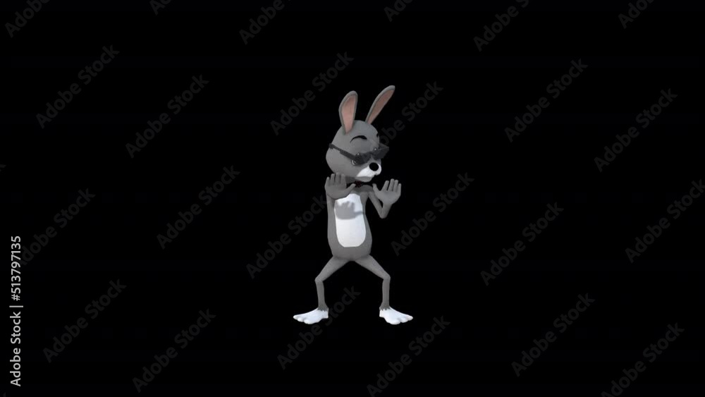 Gray Rabbit Animation Cartoon Gray Rabbitt Dance 4, Animation.1920X1080.20 Second Long ...