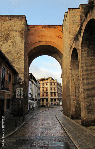 Back view of Puerta de Elvira in Granada, Spain.   photo