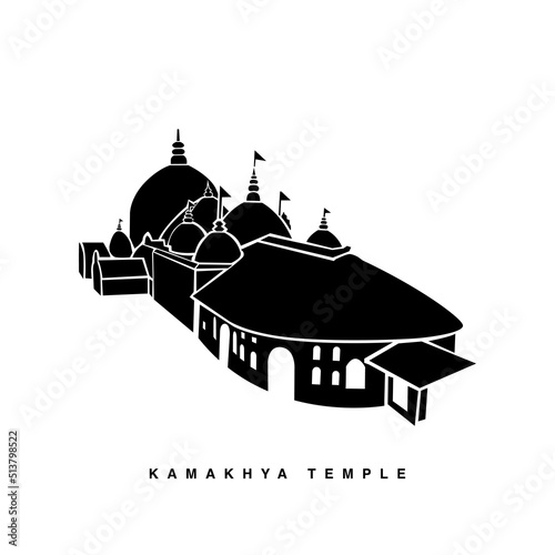 Kamakhya Temple vector icon. Kamakhya hindu mandir vector icon. photo