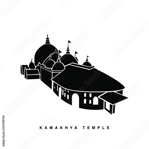 Kamakhya Temple vector icon. Kamakhya hindu mandir vector icon. photo