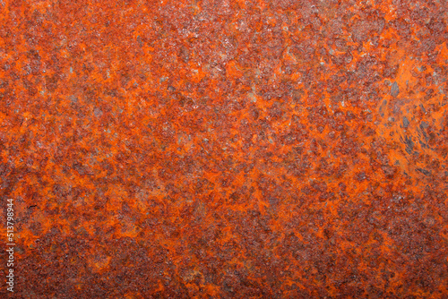 Red rusty background, rust on the metal sheet