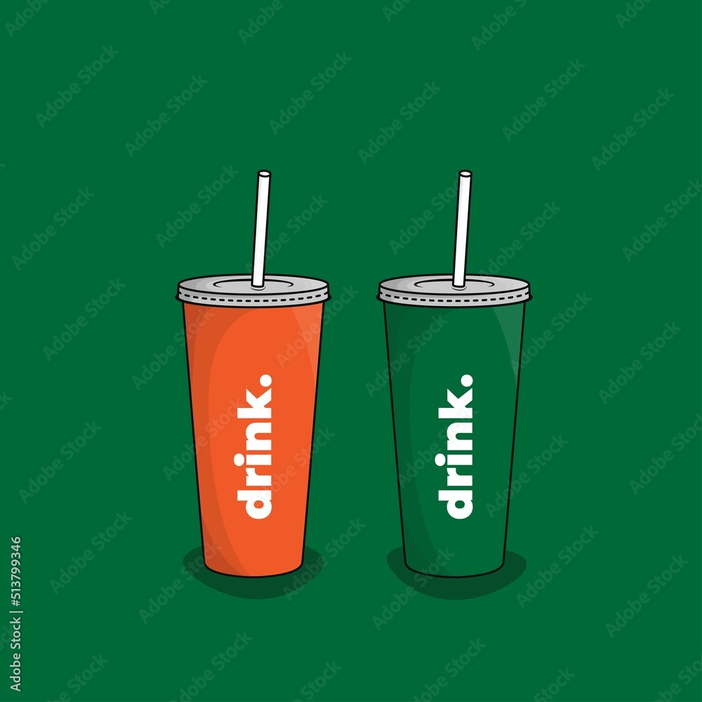 Plastic cup template for product packaging design in green and orange cup design Plastic cup template for product packaging design in green and orange cup design