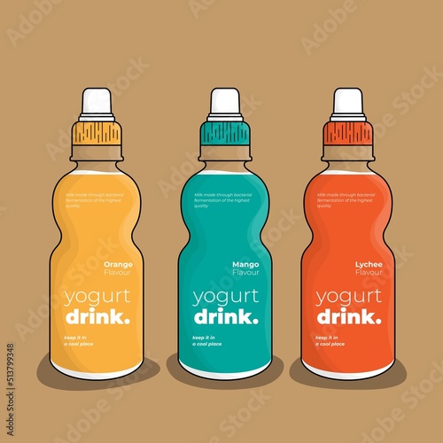 Sport bottle template design in multicolor design for product branding template design