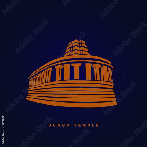 Wallpaper Mural Durga temple Aihole vector icon. Kanaka Durga Temple icon. Torontodigital.ca