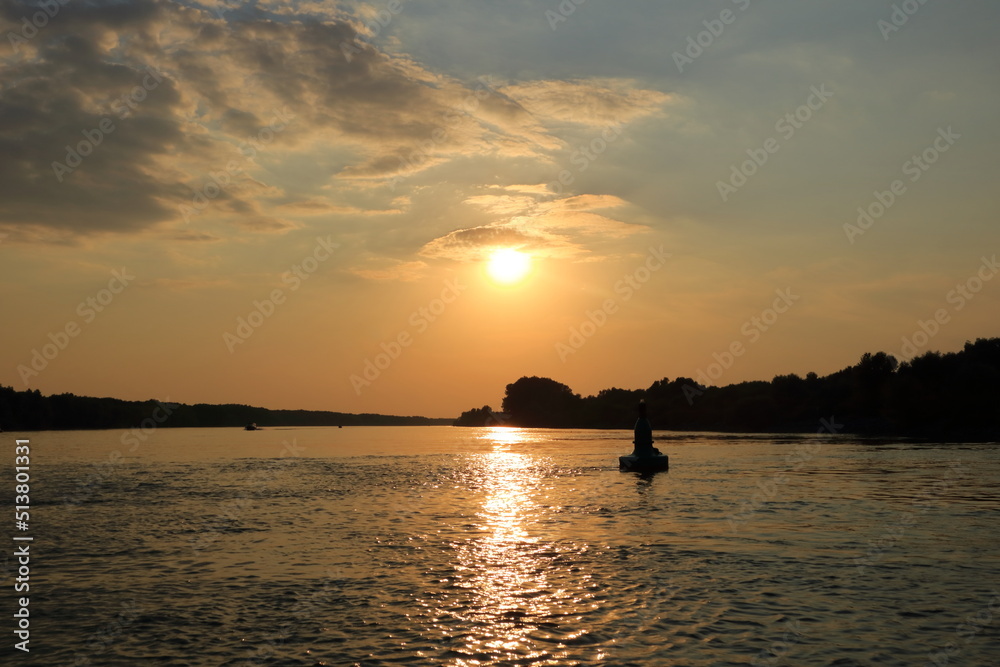 sunset in the Danube Delta Romania