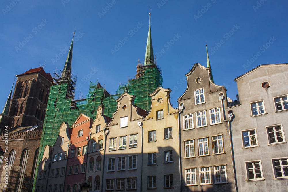 Beautiful buildings in Old Town of Gdansk, Poland