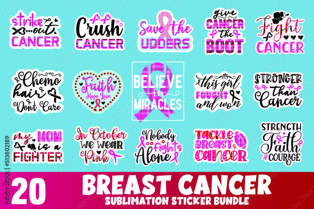 Fototapeta premium breast cancer sublimation bundle