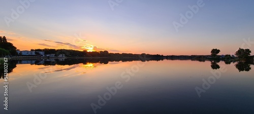 sunset over the lake