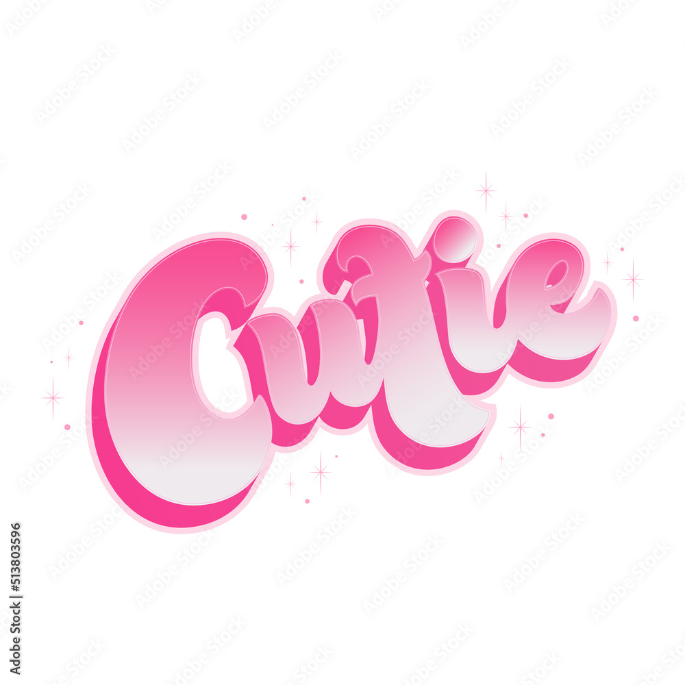 Cutie is a hand-drawn lettering. It can be used for T-shirts, stickers ...