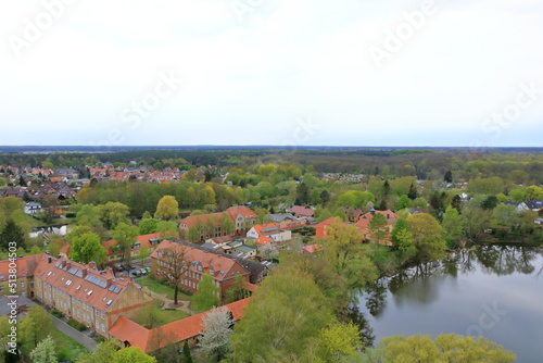 Arial Photo of the landscape in Germany in Eberswalde, Brandenburg (from the Finow Tower)