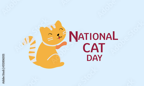 International cat day on August 8. Happy animals Print to greeting card, poster, flyer © Zim