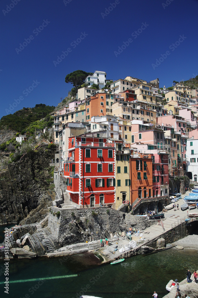 Riomaggiore village in Cinque Terre national park, Italy	