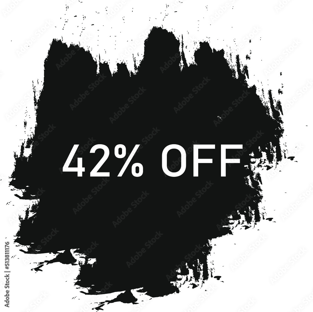 Sale 42 percent banner. Flash offer banner, coupon or poster. Discount chat . Coupon offer icon. Offer 42 percent promo banner. Retail marketing .  pop art. Vector