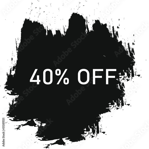 Sale 40 percent banner. Flash offer banner  coupon or poster. Discount chat . Coupon offer icon. Offer 40 percent promo banner. Retail marketing .  pop art. Vector