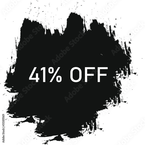 Sale 41 percent banner. Flash offer banner  coupon or poster. Discount chat . Coupon offer icon. Offer 41 percent promo banner. Retail marketing .  pop art. Vector