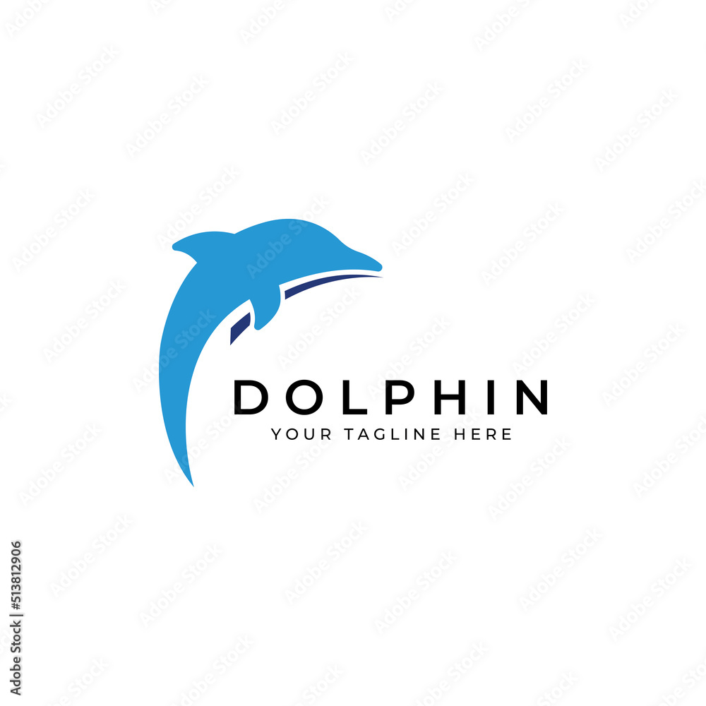 Dolphin logo. Dolphin jumping on the waves of sea or beach. With vector illustration editing. Dolphin logo. Dolphin jumping on the waves of sea or beach. With vector illustration editing.