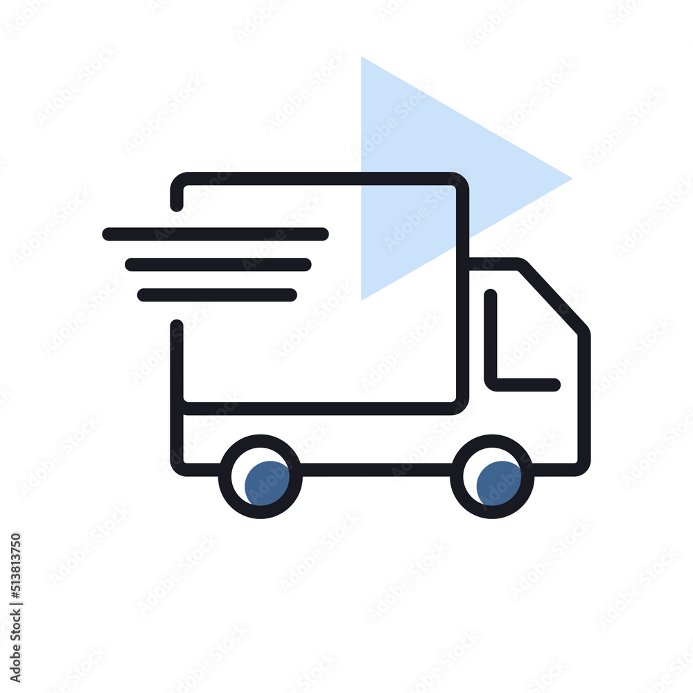 Fast shipping delivery truck vector icon Fast shipping delivery truck vector icon
