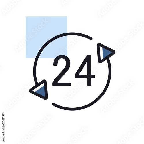 Service twenty four hours vector icon
