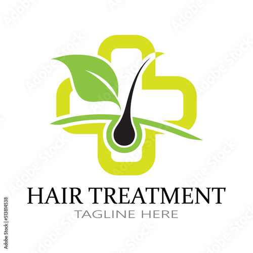 Hair treatment logo removal logo vector image design illustration