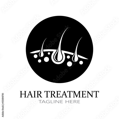 Hair treatment logo removal logo vector image design illustration