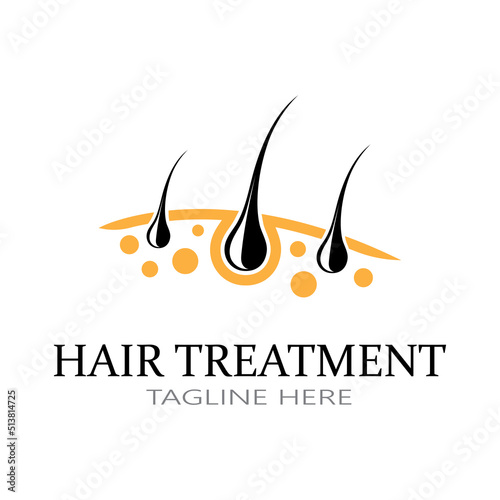 Hair treatment logo removal logo vector image design illustration