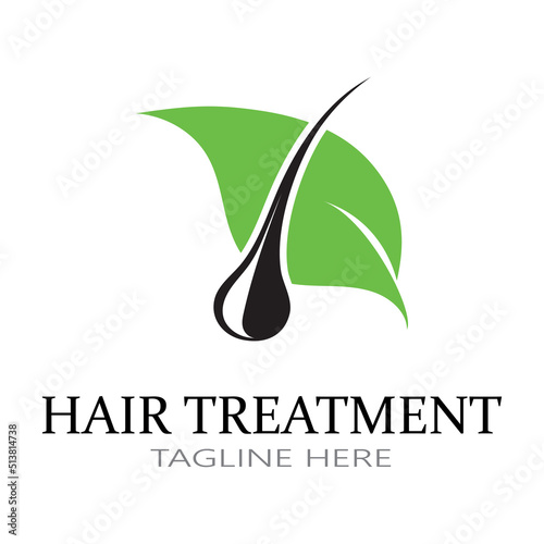 Hair treatment logo removal logo vector image design illustration