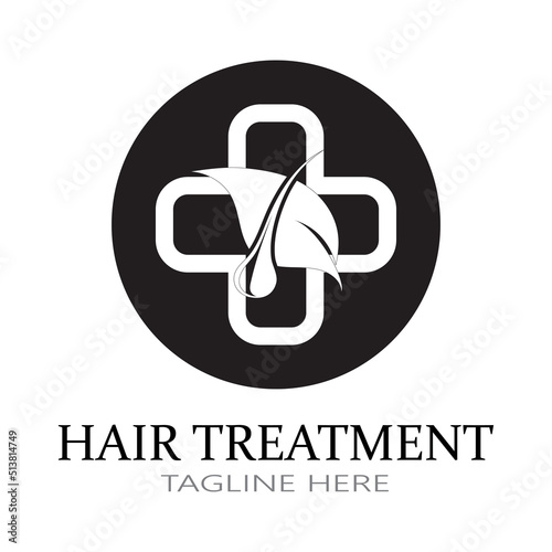 Hair treatment logo removal logo vector image design illustration