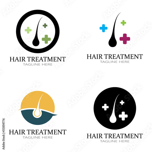 Hair treatment logo removal logo vector image design illustration