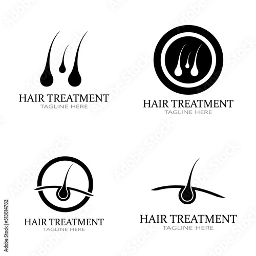 Hair treatment logo removal logo vector image design illustration