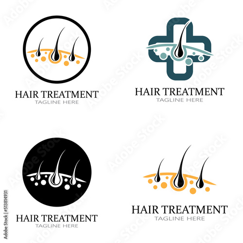 Hair treatment logo removal logo vector image design illustration