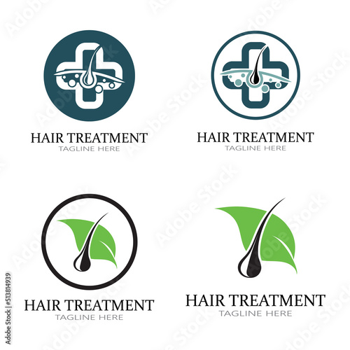 Hair treatment logo removal logo vector image design illustration