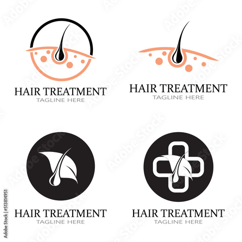 Hair treatment logo removal logo vector image design illustration