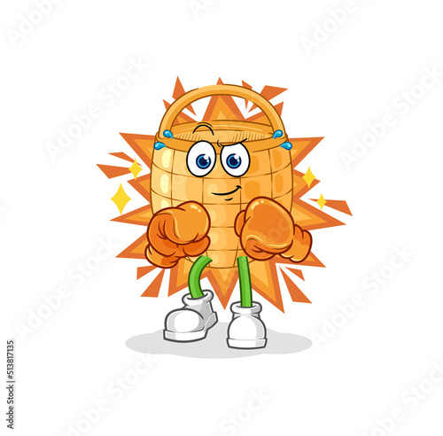 basket boxer character. cartoon mascot vector