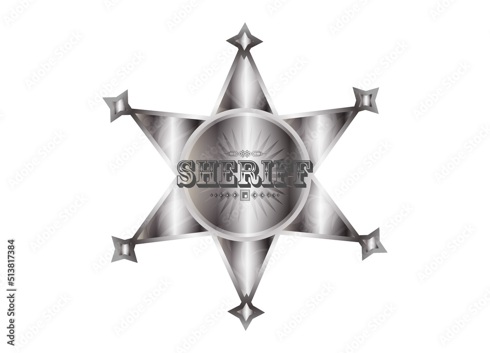 außergewöhnlicher silberfarbene Sheriffstern
außergewöhnlicher silberfarbene Sheriffstern