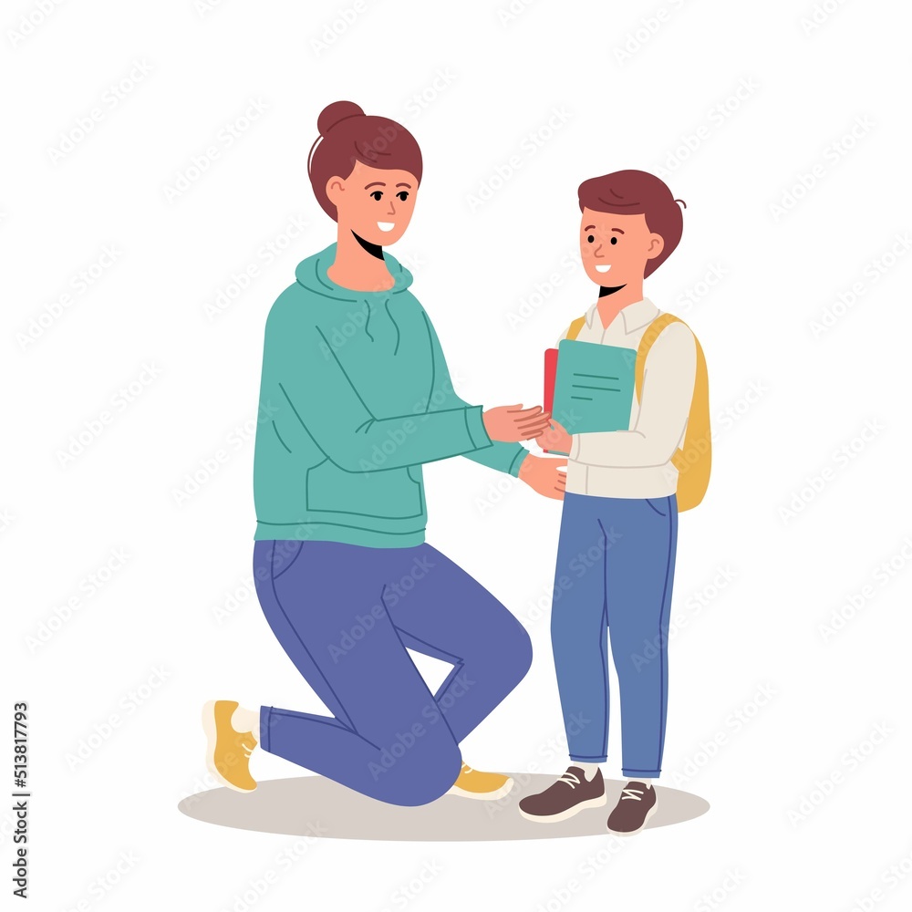 mother-brings-her-son-to-school-first-day-at-school-little-boy