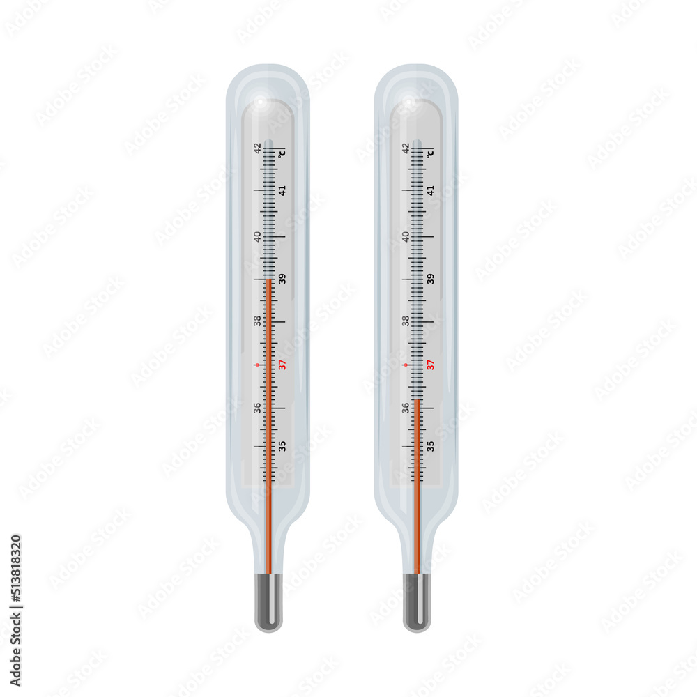 Set of thermometers in the vector.Thermometer for measuring body temperature in vector eps 10 format Set of thermometers in the vector.Thermometer for measuring body temperature in vector eps 10 format