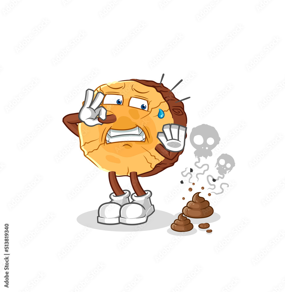 round log with stinky waste illustration. character vector round log with stinky waste illustration. character vector