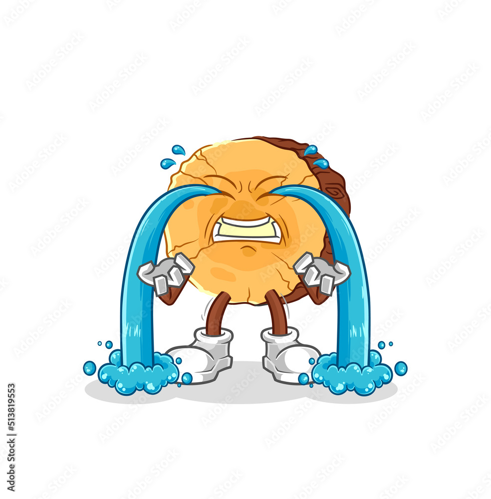 round log crying illustration. character vector