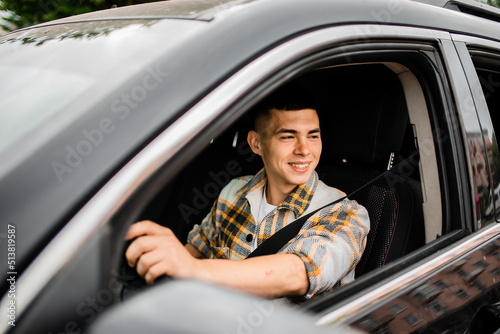 person driving a car