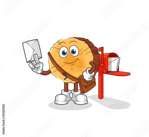 round log postman vector. cartoon character