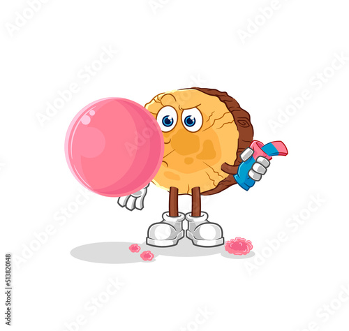 round log chewing gum vector. cartoon character