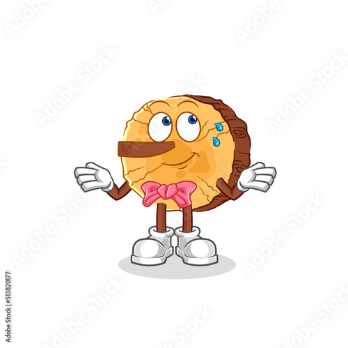 round log lie like Pinocchio character. cartoon mascot vector