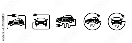 Fotografia Electric car icon set