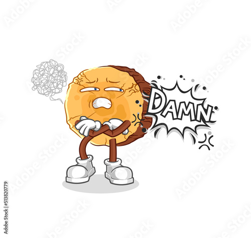 round log very pissed off illustration. character vector
