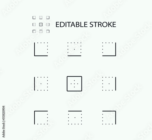 Simple Set of Arrow Related Vector Line Icons. Contains such Icons as Frame and Pattern and more. Editable Stroke. 72x72 Pixel Perfect. photo