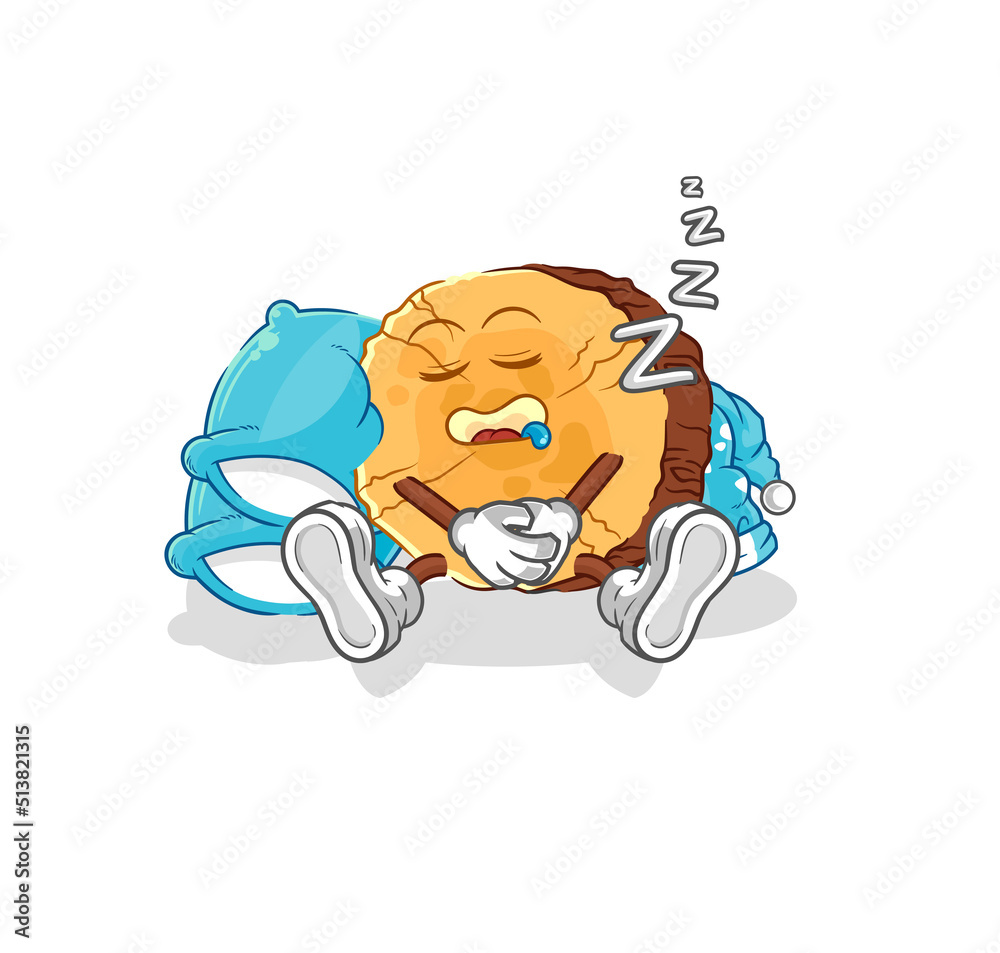 round log sleeping character. cartoon mascot vector