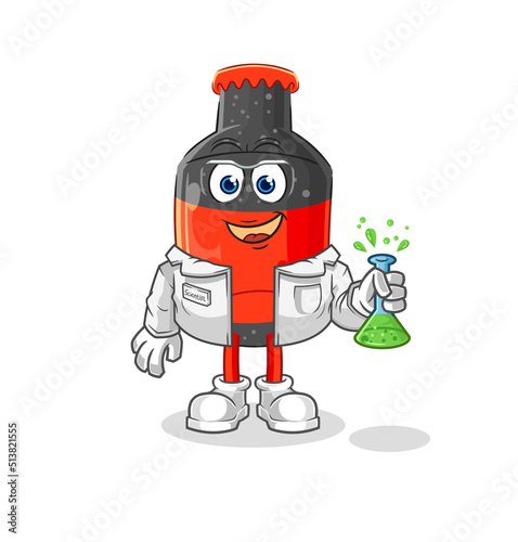 cola scientist character. cartoon mascot vector