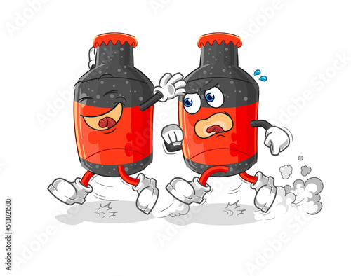 cola play chase cartoon. cartoon mascot vector