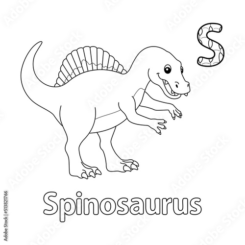 Spinosaurus Alphabet Dinosaur ABC Coloring Page S