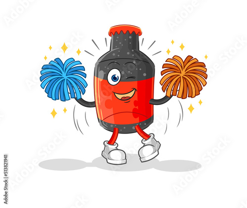 cola cheerleader cartoon. cartoon mascot vector photo